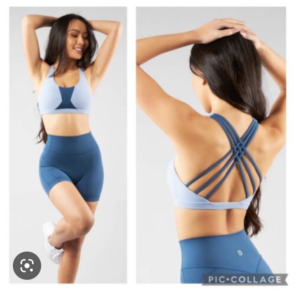 XS Buff Bunny “Namastay” Sports Bra Free Fallin Blue